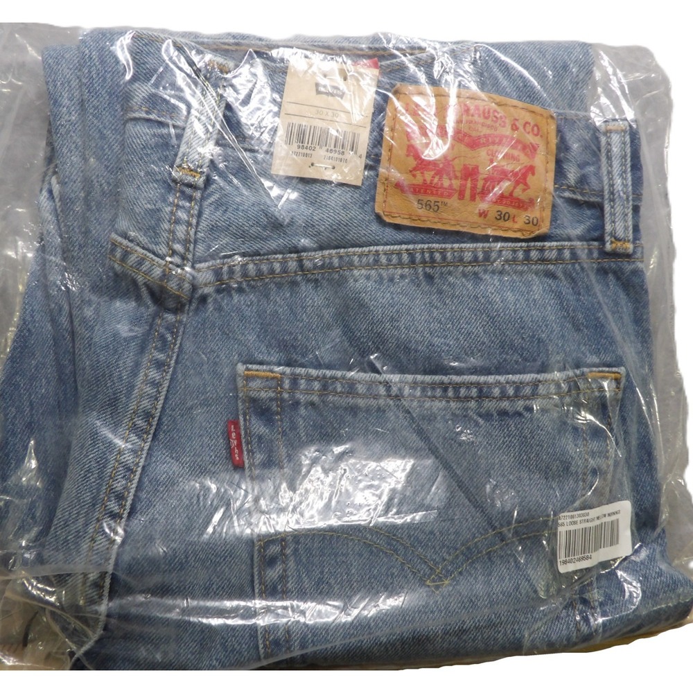 NWT Levi's 565 Loose Straight Jeans Men 30x30 Mellow Mornings Blue Denim 90s Fit